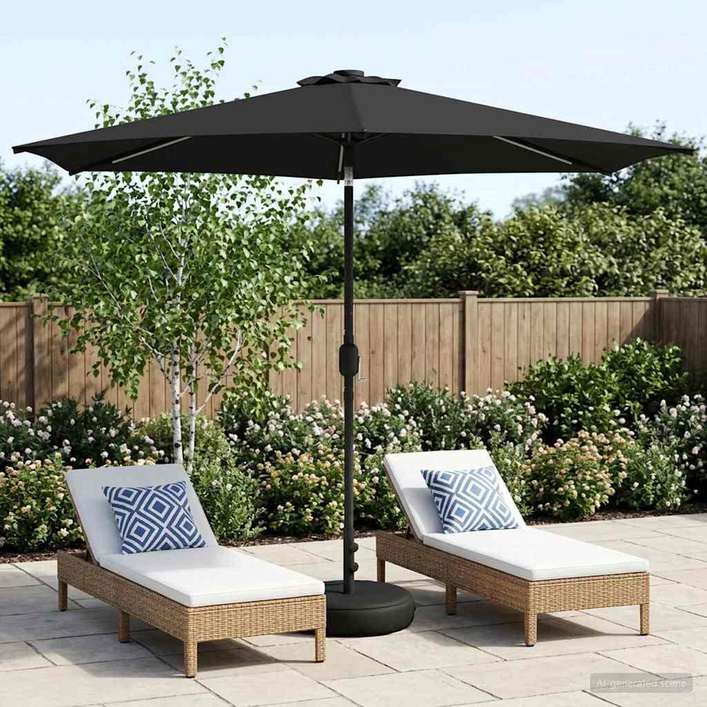 Have Parasol med LED Lygter 300 x 300 cm Polyester Antracit billede