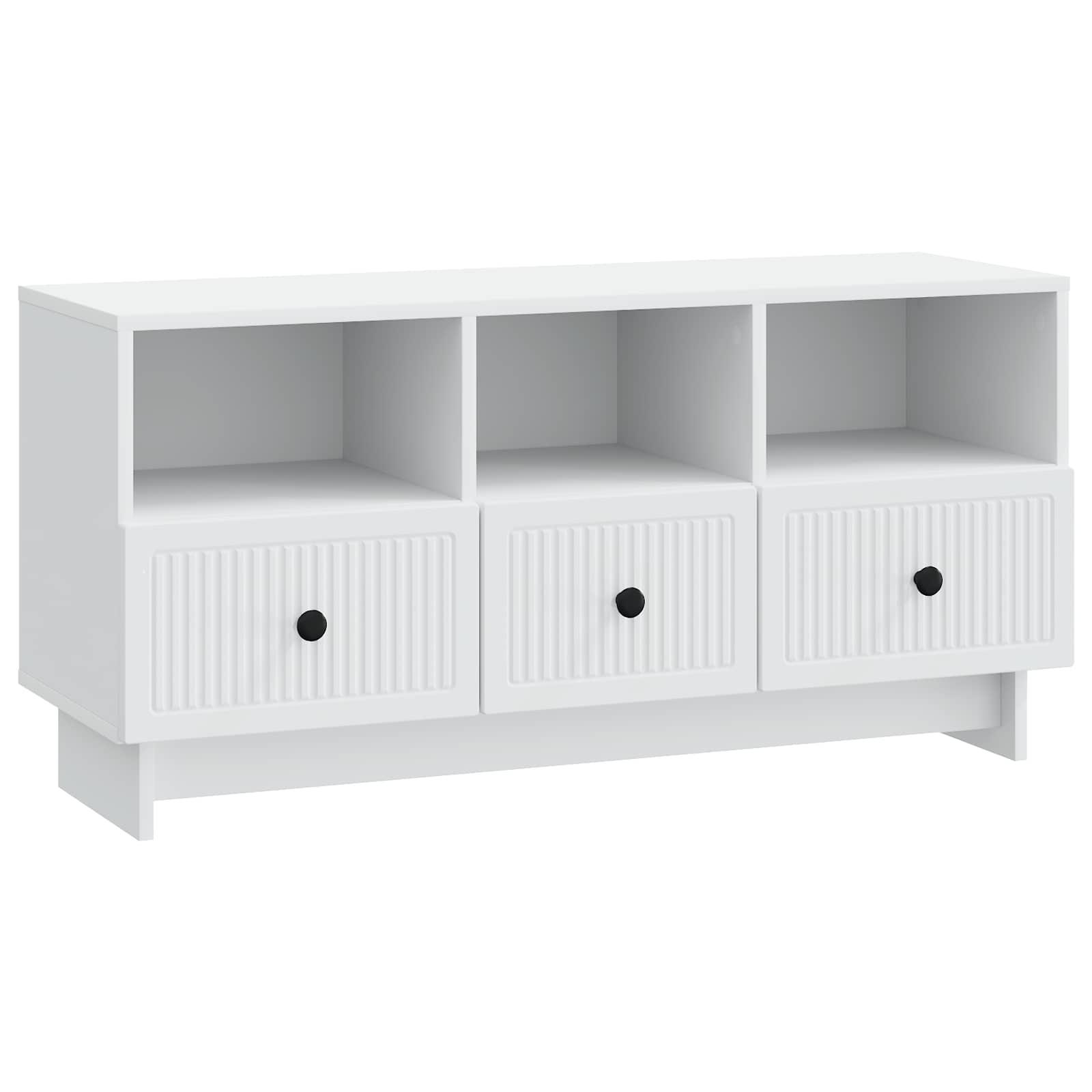 TV-skab med skuffe Hvid 102 x 34,5 x 50 cm Konstrueret træ billede