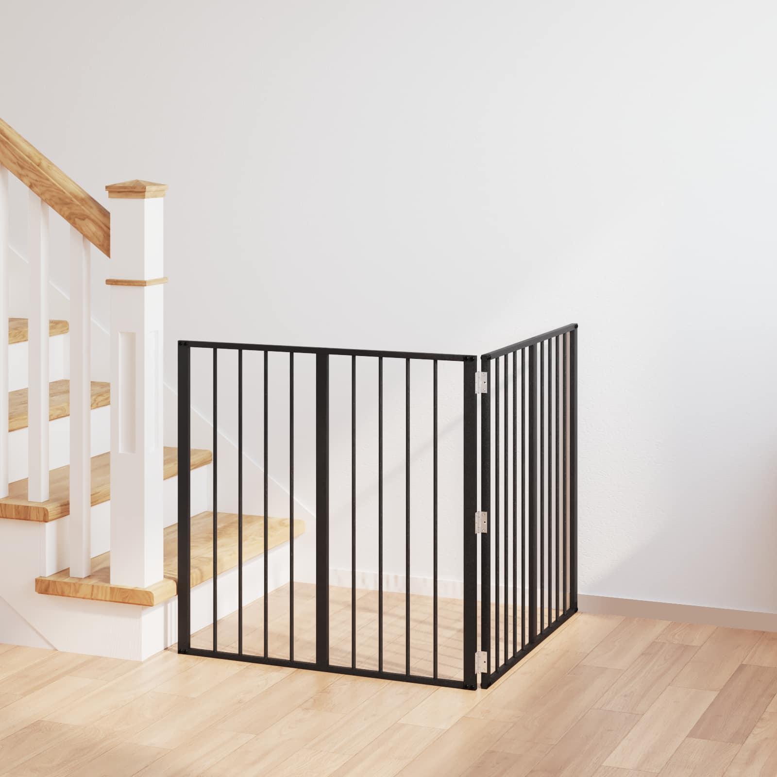Hundedør 2 stk Sort 80 x 80 cm Galvaniseret stål billede