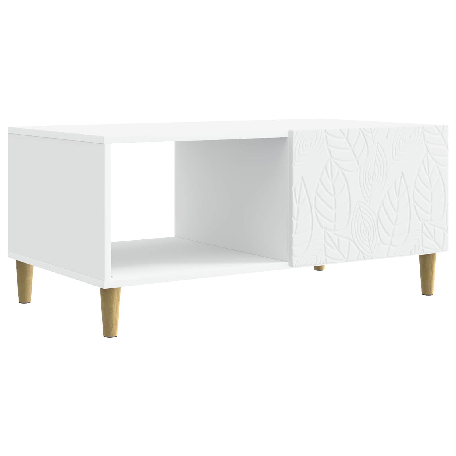 Sofabord Hvid 90 x 50 x 40 cm Konstrueret træ billede
