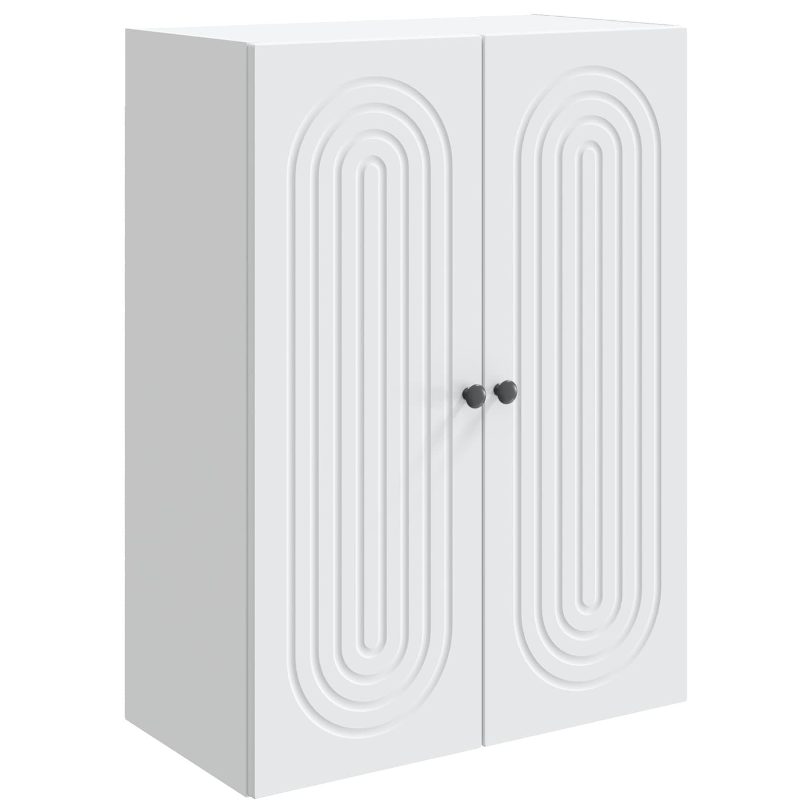 Vægmonteret skab Hvid 66 x 34,5 x 90 cm Konstrueret træ billede