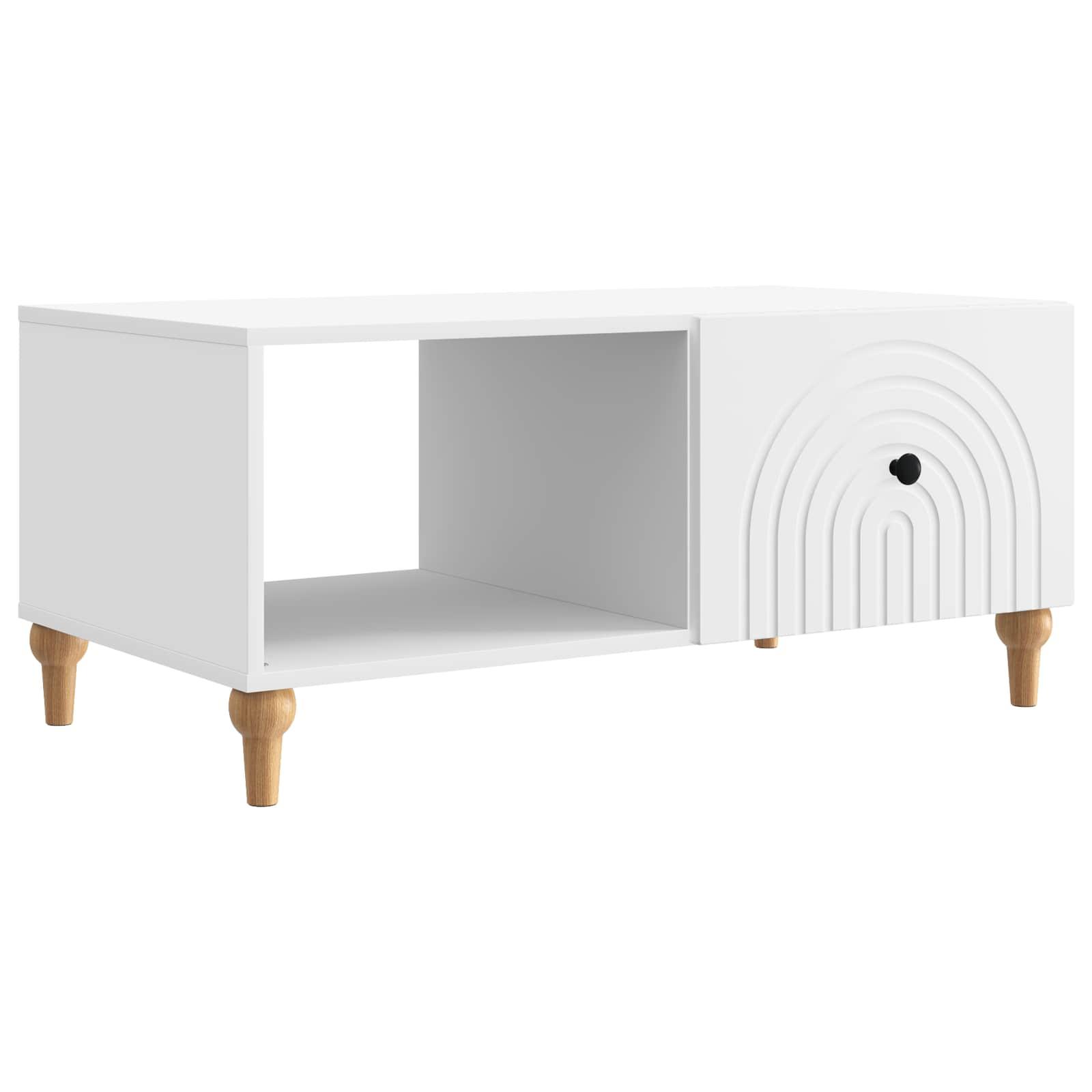 Sofabord Hvid 90 x 50 x 40 cm Konstrueret træ billede