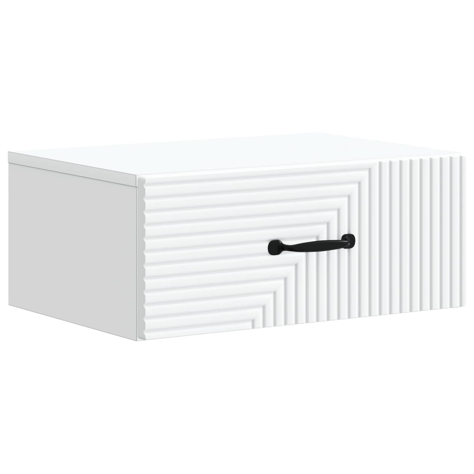 Væghængt Natbord Hvid 49 x 34,5 x 20 cm Konstrueret træ billede