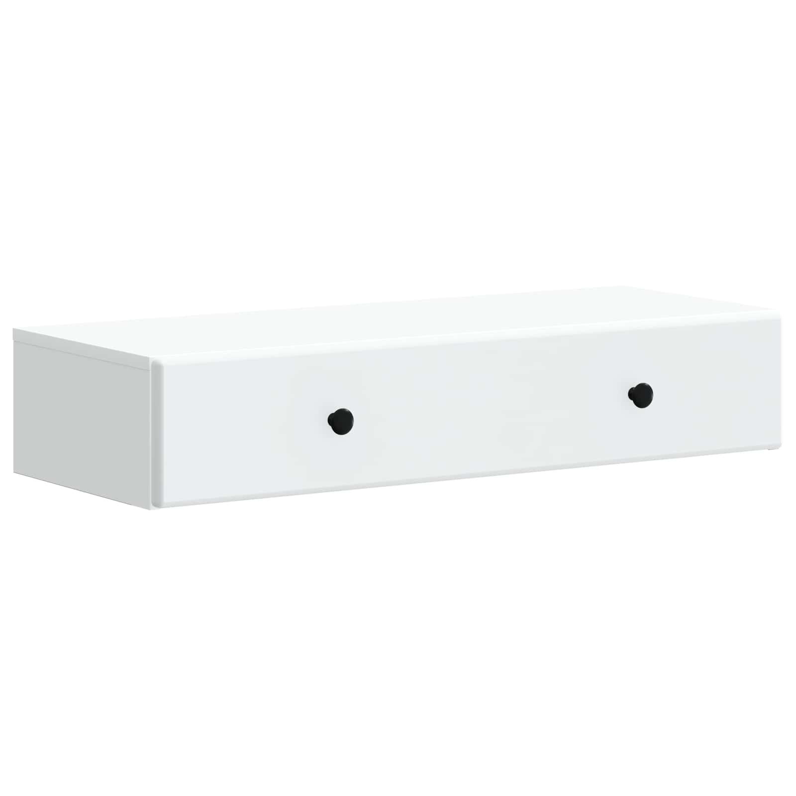 Væghængt sideskab - hvid, 87,5 × 34,5 × 17 cm, konstrueret træ billede