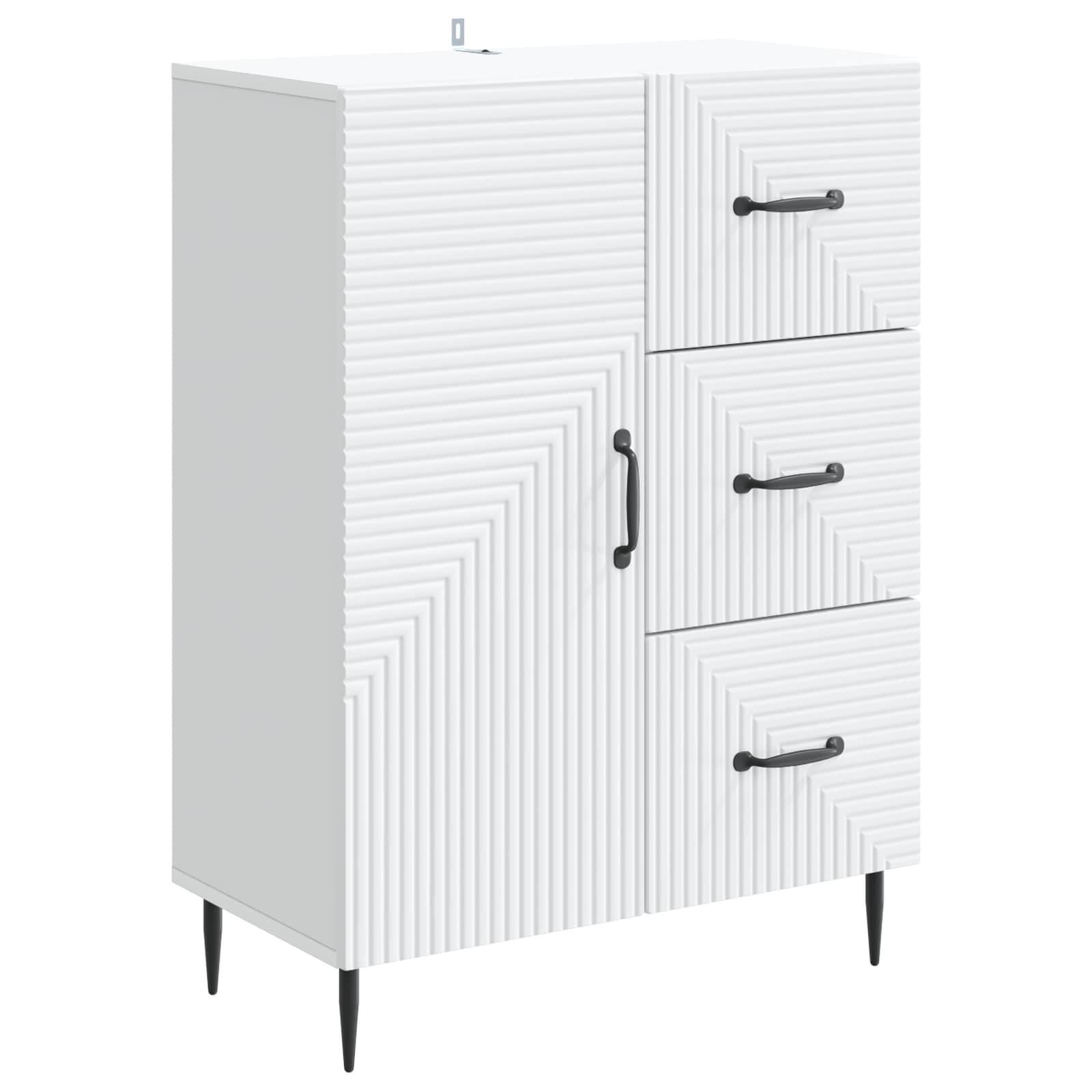Sidebord med skuffe Hvid 66 x 34,5 x 89,5 cm Konstrueret træ billede