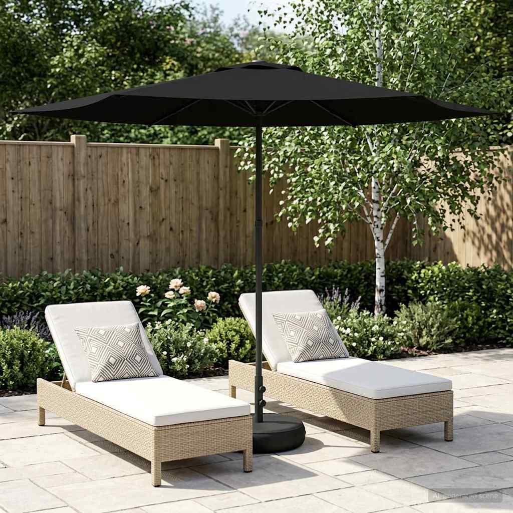 Haveparasol 300 x 300 cm Polyester Rektangulær Sort billede
