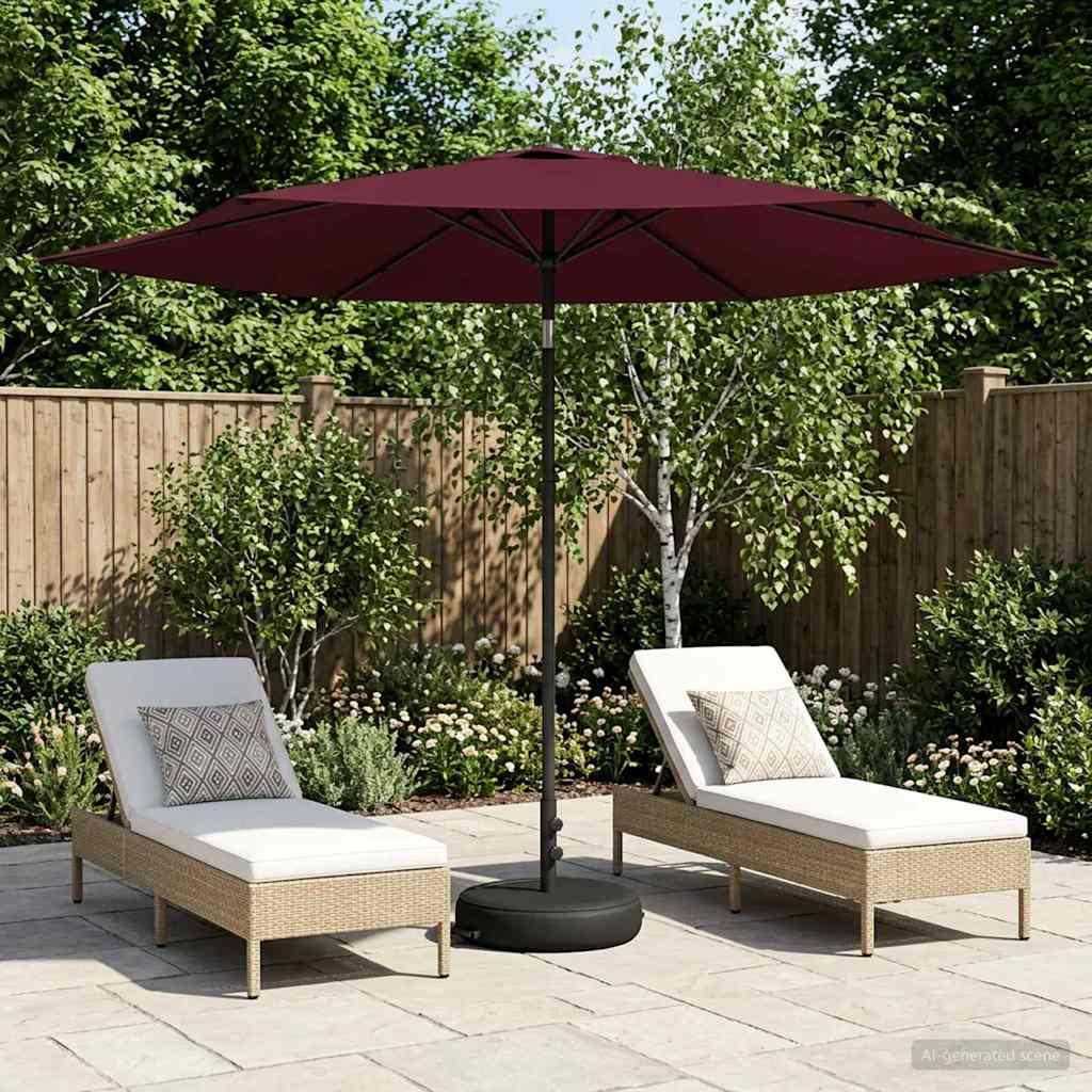 Haveparasol 300 x 300 cm Polyester Rektangulær Bordeaux Rød billede