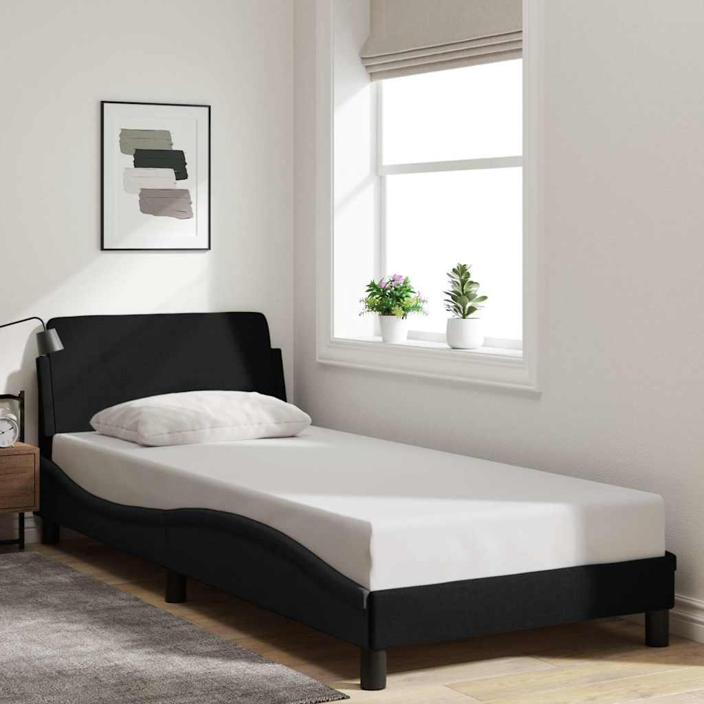 Sengestel Dover sort 90x190 cm stof billede