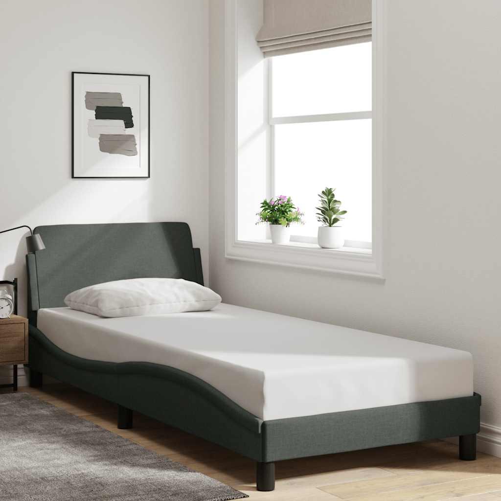 Sengestel Dover mørkegrå 90x190 cm stof billede