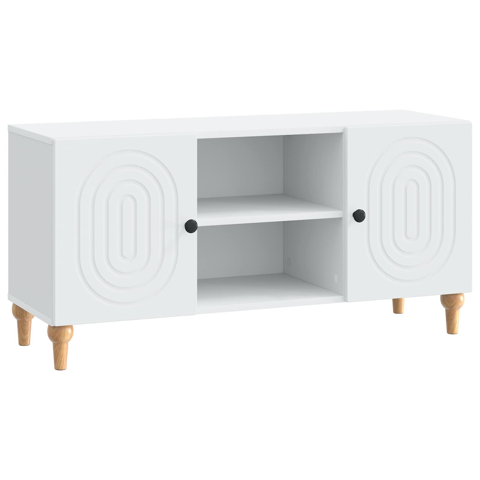 TV-skab Hvid 102 x 34,5 x 50 cm Konstrueret træ billede