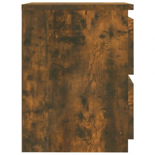 Sengebord i røget eg 30×30×40 cm - konstrueret træ, 2 skuffer