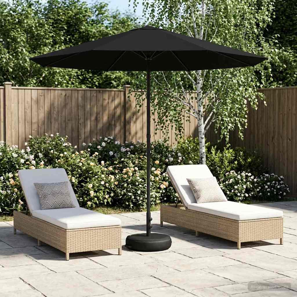 Haveparasol 230 x 230 cm Polyester Rektangulær Sort billede