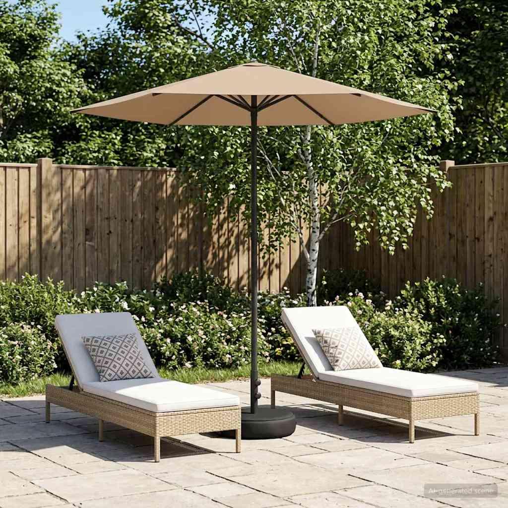 Haveparasol 230 x 230 cm Polyester Rektangulær Gråbrun billede