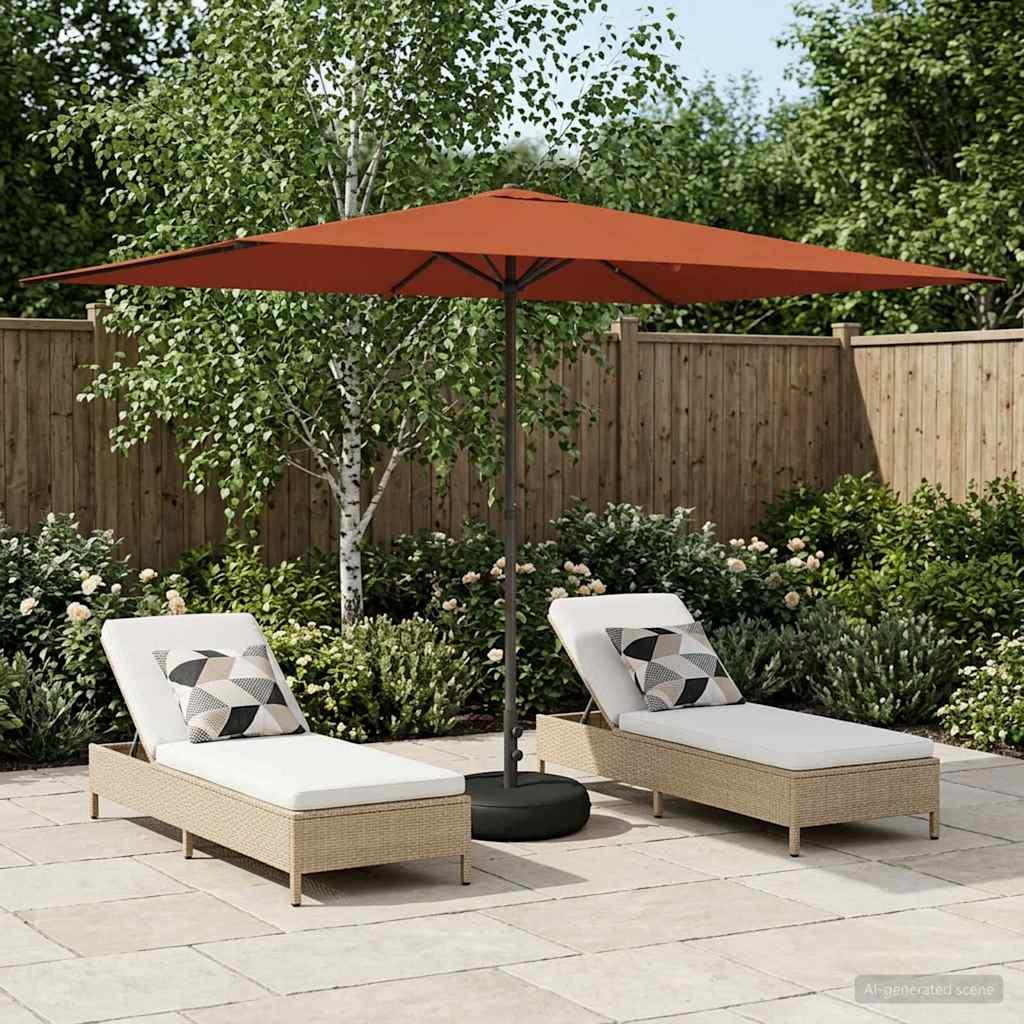 Haveparasol 200 x 300 cm Polyester Rektangulær Terrakotta billede