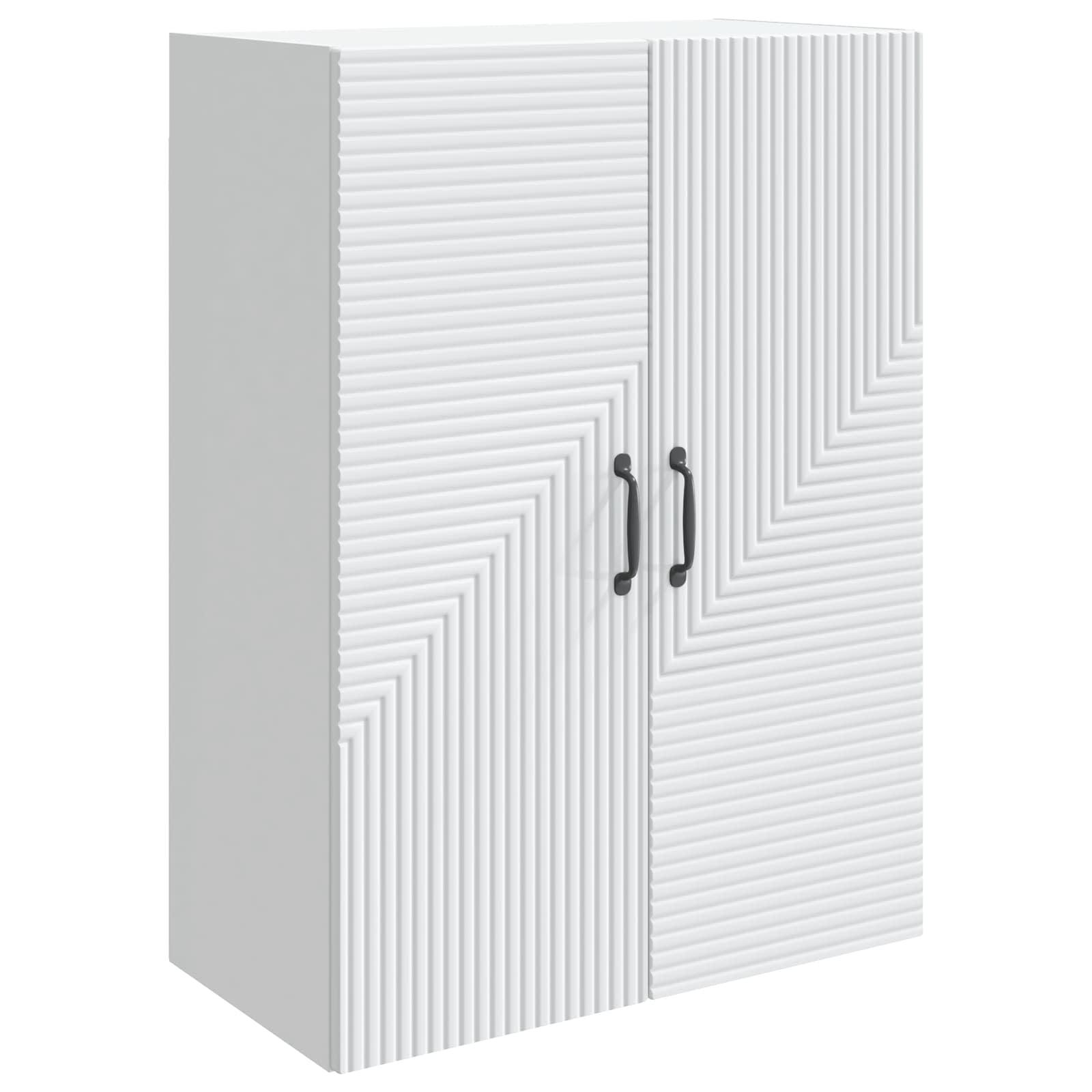 Vægmonteret skab Hvid 66 x 34,5 x 90 cm Konstrueret træ billede