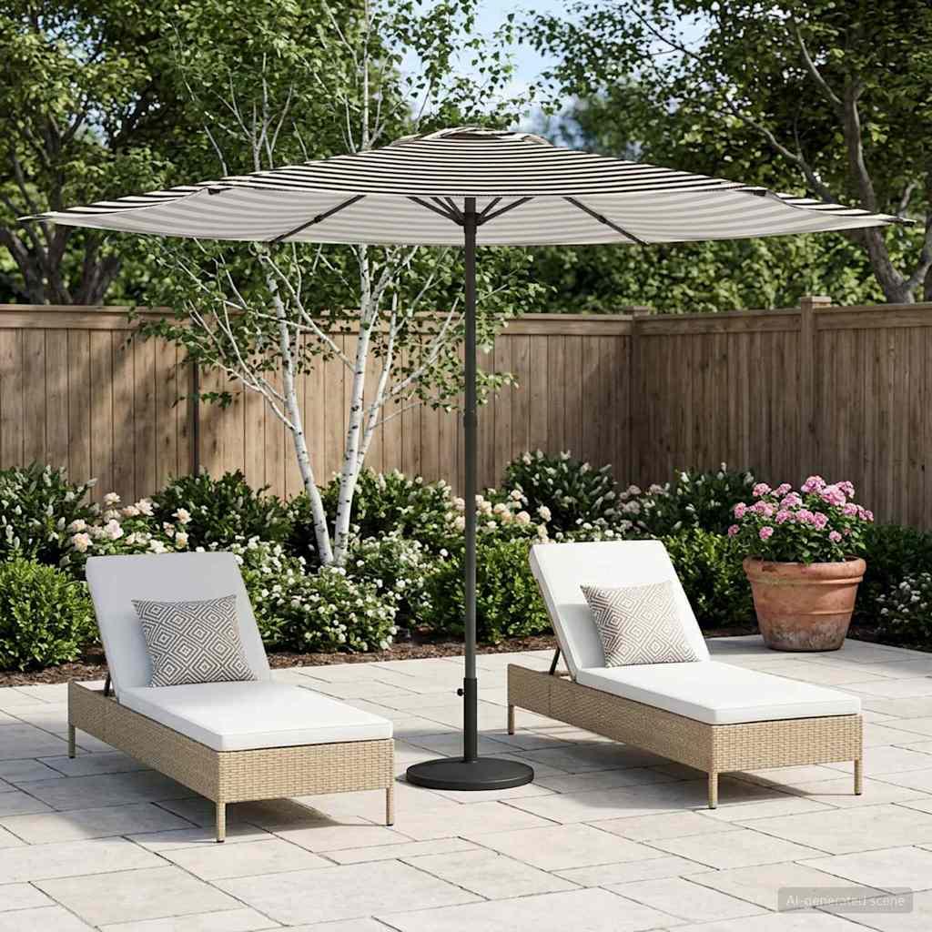 Haveparasol 300 x 300 cm Polyester Rektangulær Sort og Hvid billede