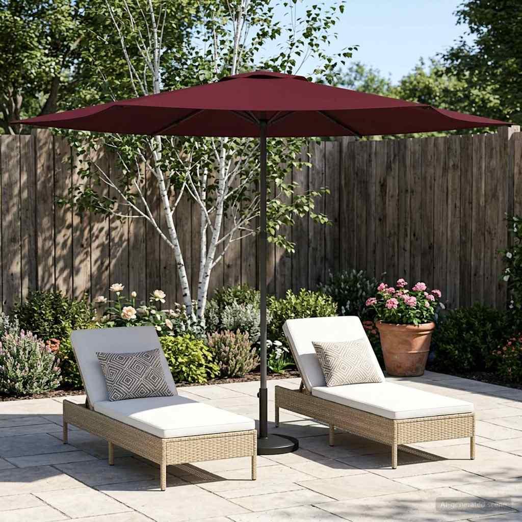 Haveparasol 300 x 300 cm Polyester Rektangulær Bordeaux Rød billede