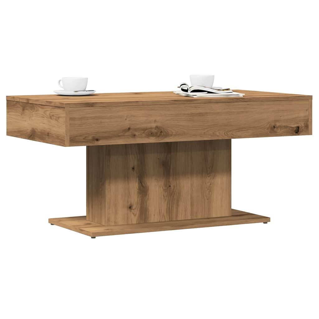 Sofabord kunstnerisk eg 96x50x45 cm konstrueret træ billede