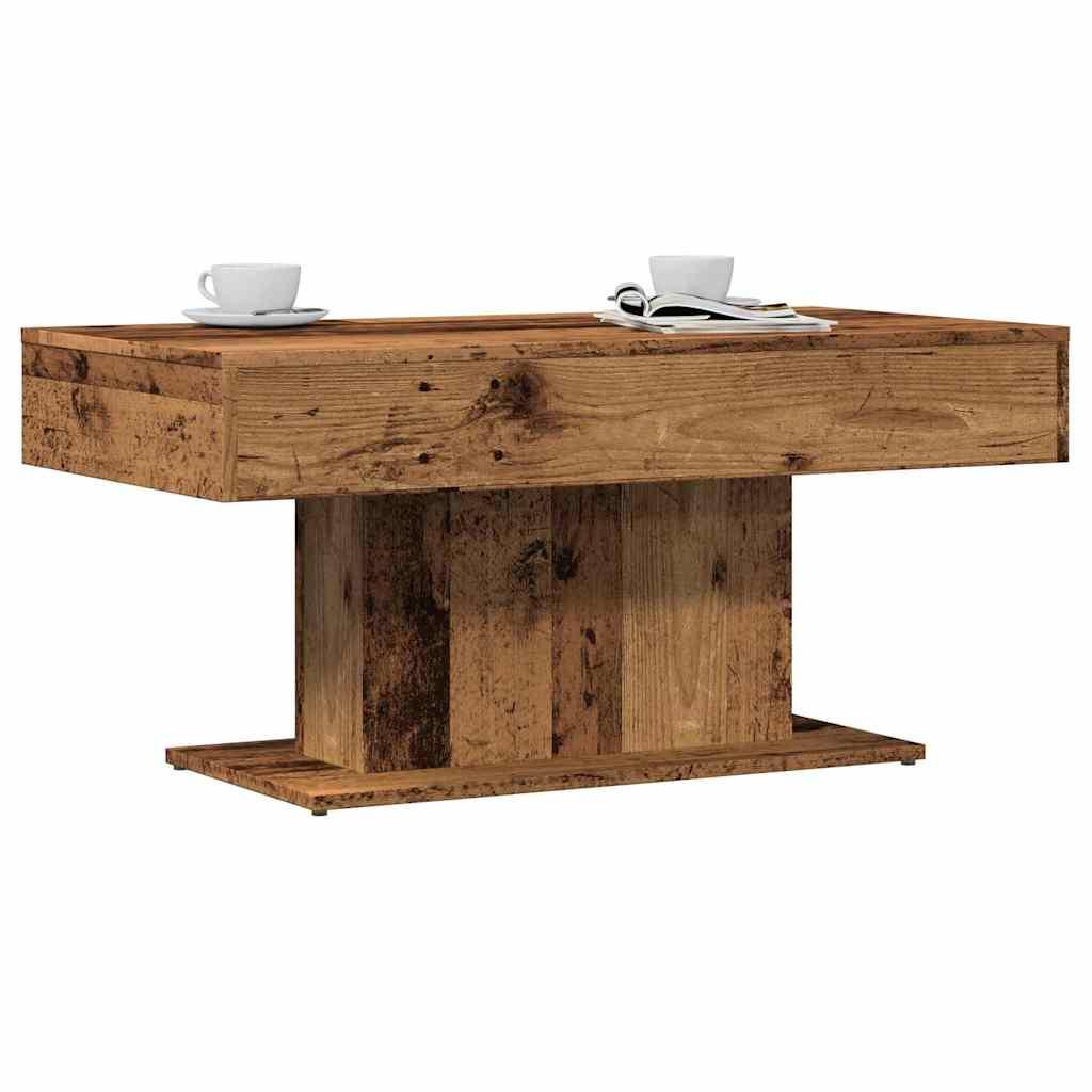 Sofabord gammelt træ 96x50x45 cm konstrueret træ billede