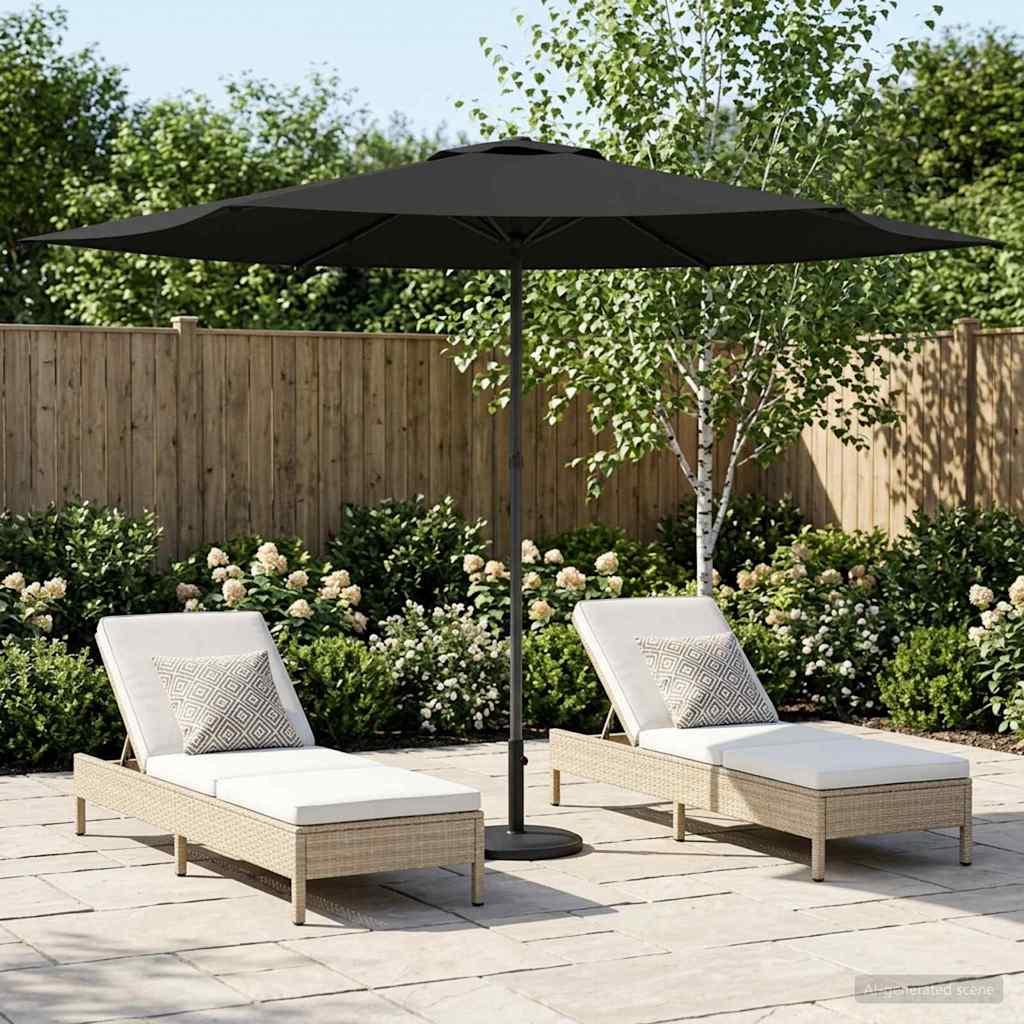 Haveparasol 300 x 300 cm Polyester Rektangulær Antracit billede
