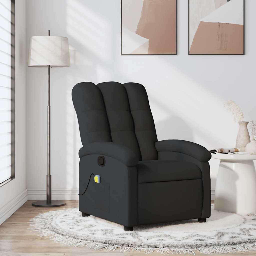 Massagestol sort stof billede