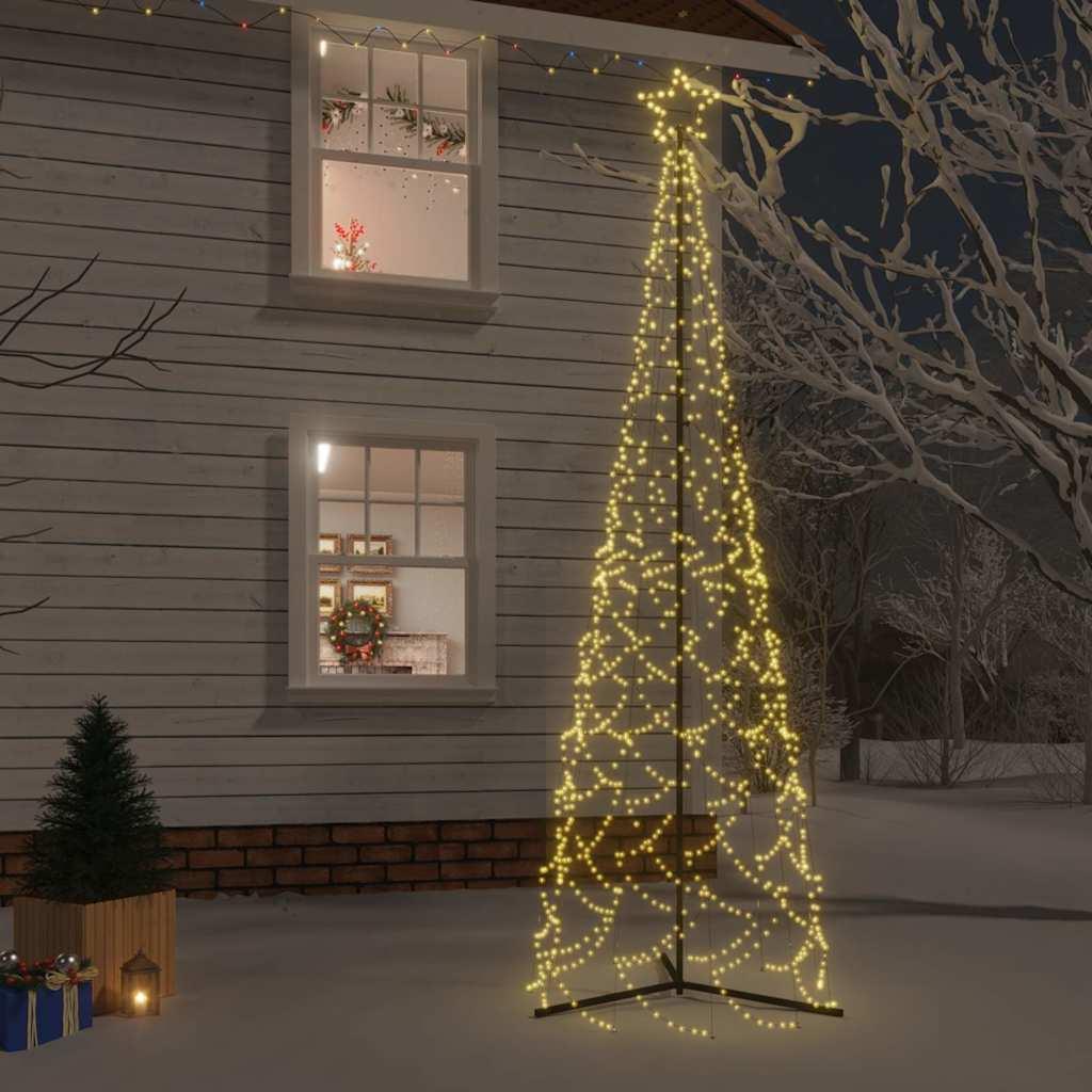 Juletræ med kogle, varm hvid, 500 LED'er, 100x300 cm billede