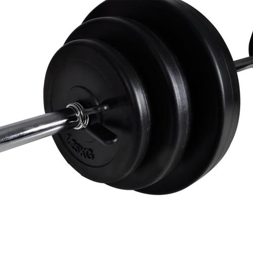 Vægtbænk med vægtstativ, vægtstang- og håndvægtsæt 30,5 kg