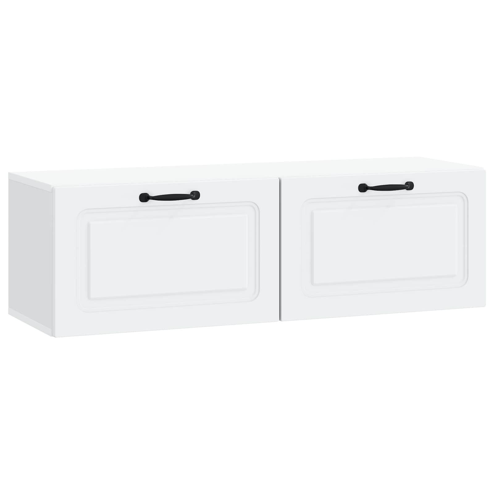 Væghængt TV-skab Hvid 98 x 31 x 30 cm Konstrueret træ billede