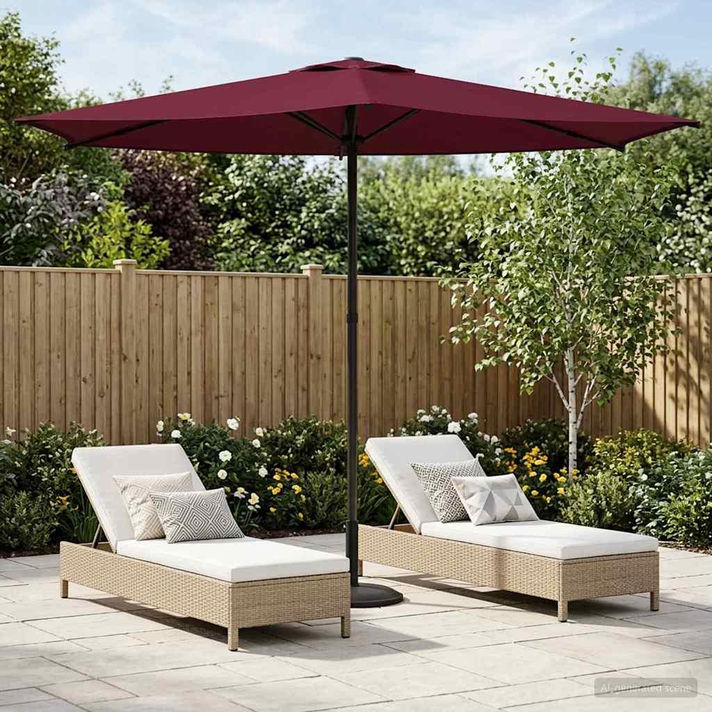 Haveparasol 270 x 270 cm Polyester Rektangulær Bordeaux Rød billede