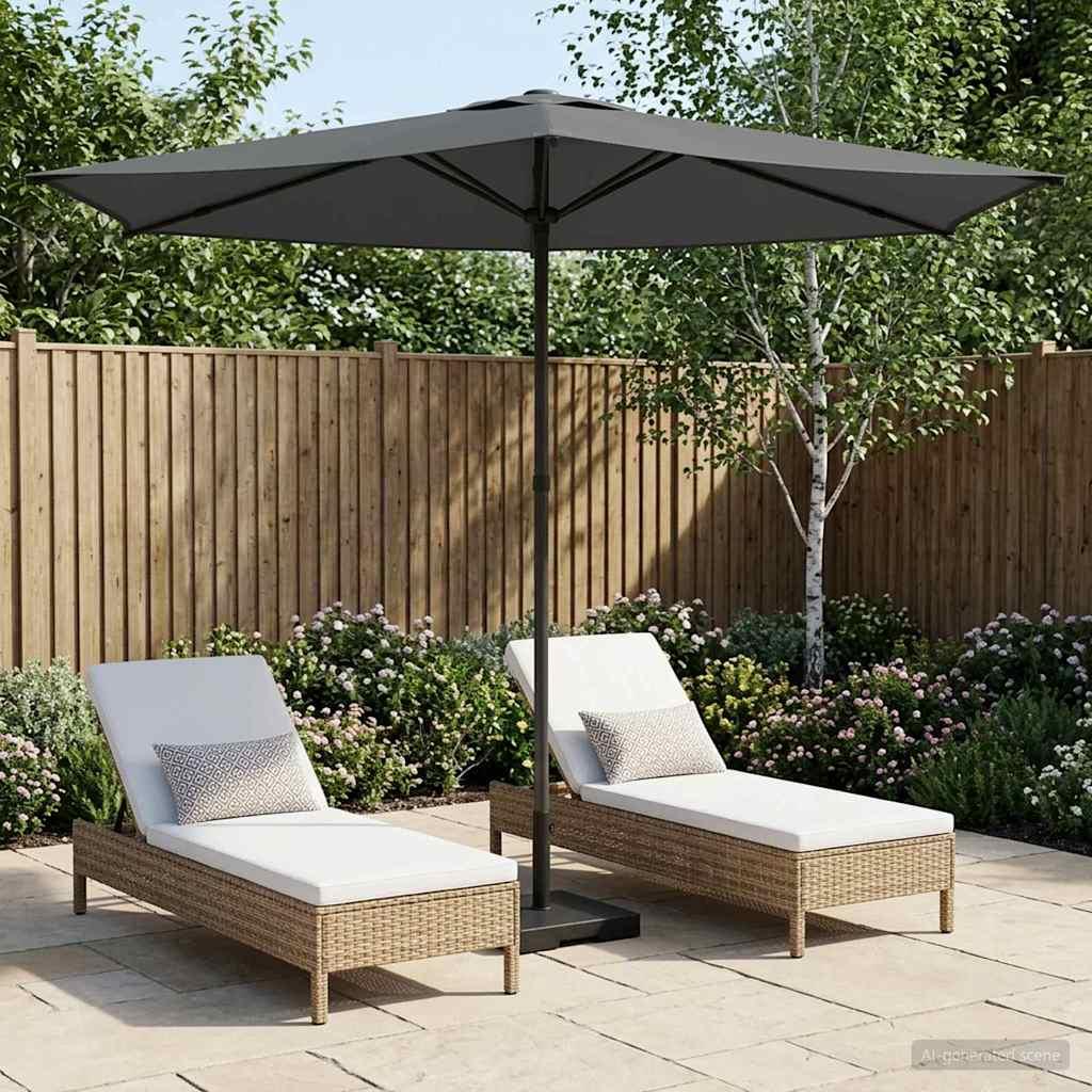 Haveparasol 270 x 270 cm Polyester Rektangulær Antracit billede