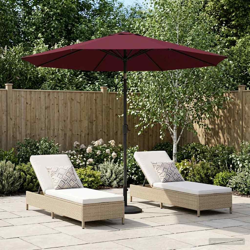 Haveparasol 230 x 230 cm Polyester Rektangulær Bordeaux Rød billede