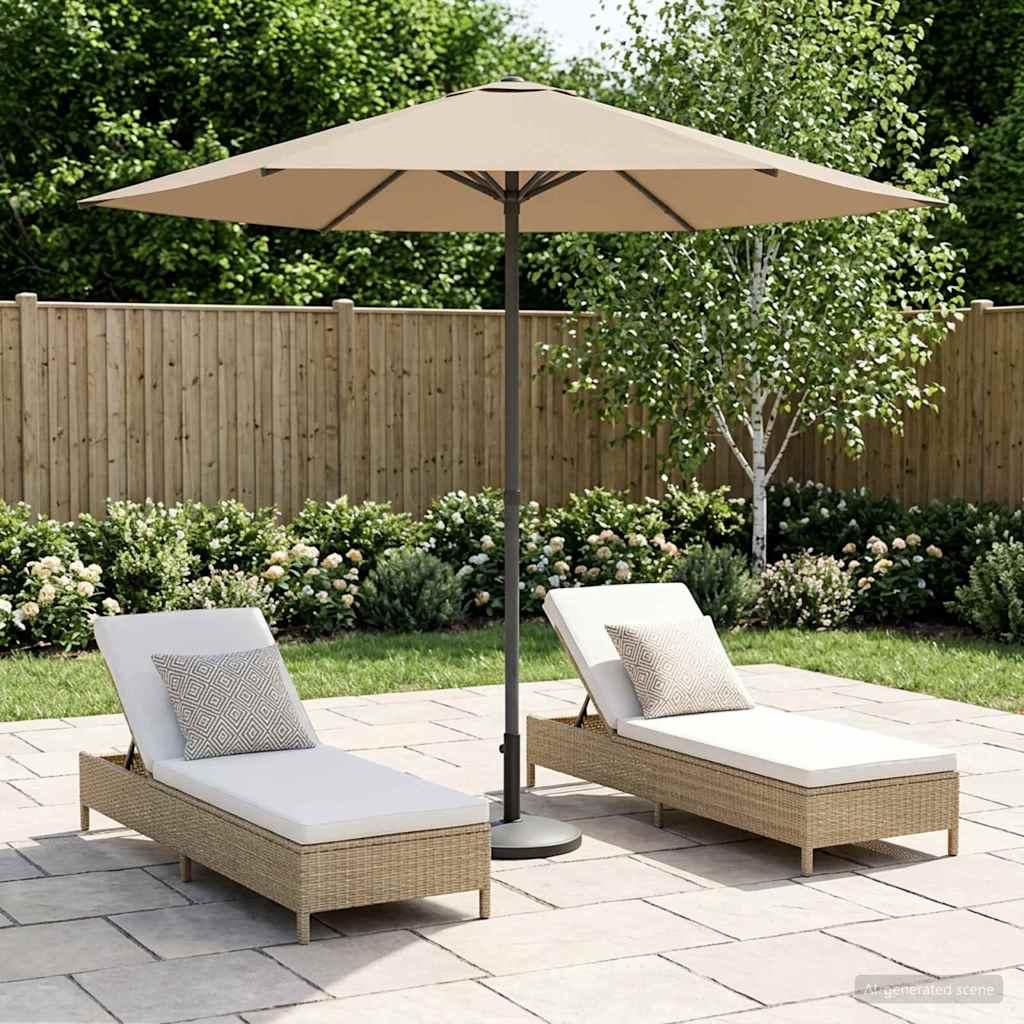 Haveparasol 230 x 230 cm Polyester Rektangulær Gråbrun billede