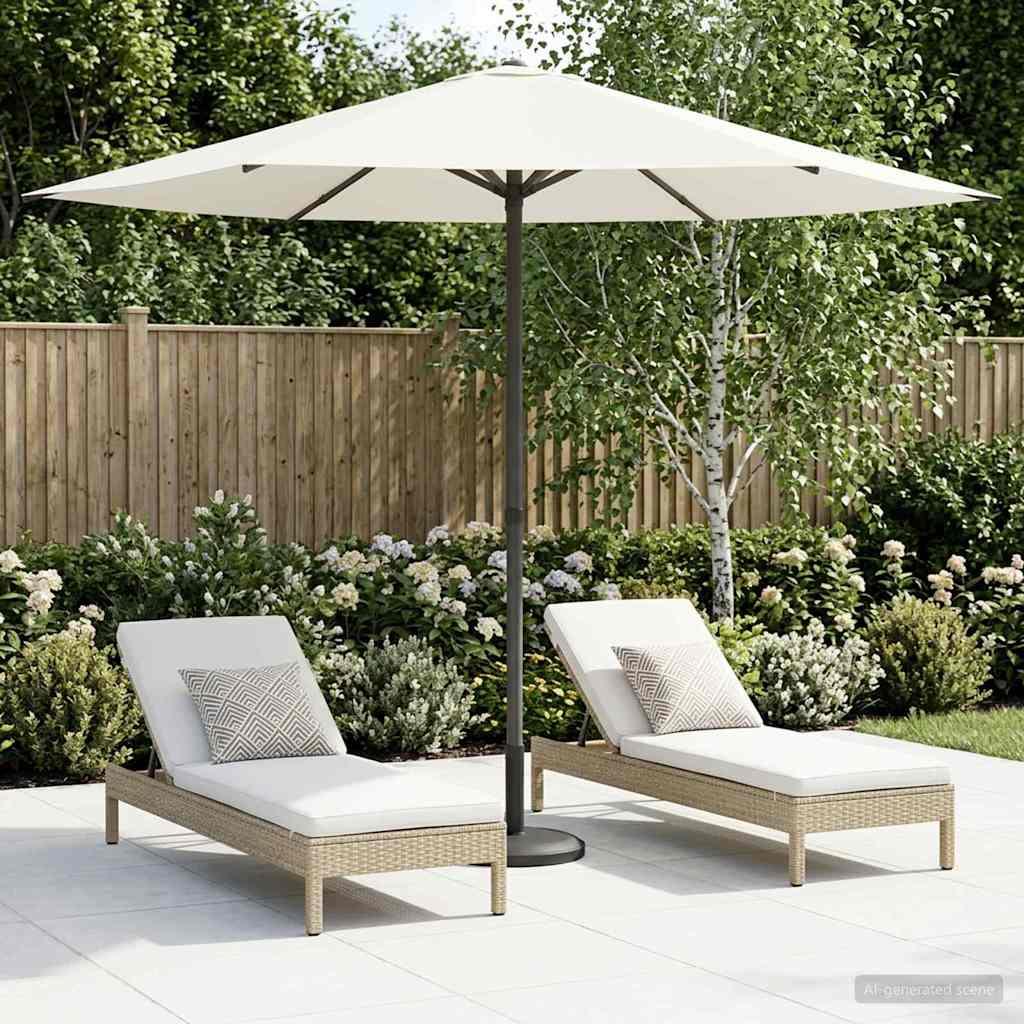Haveparasol 230 x 230 cm Polyester Rektangulær Cremefarvet billede