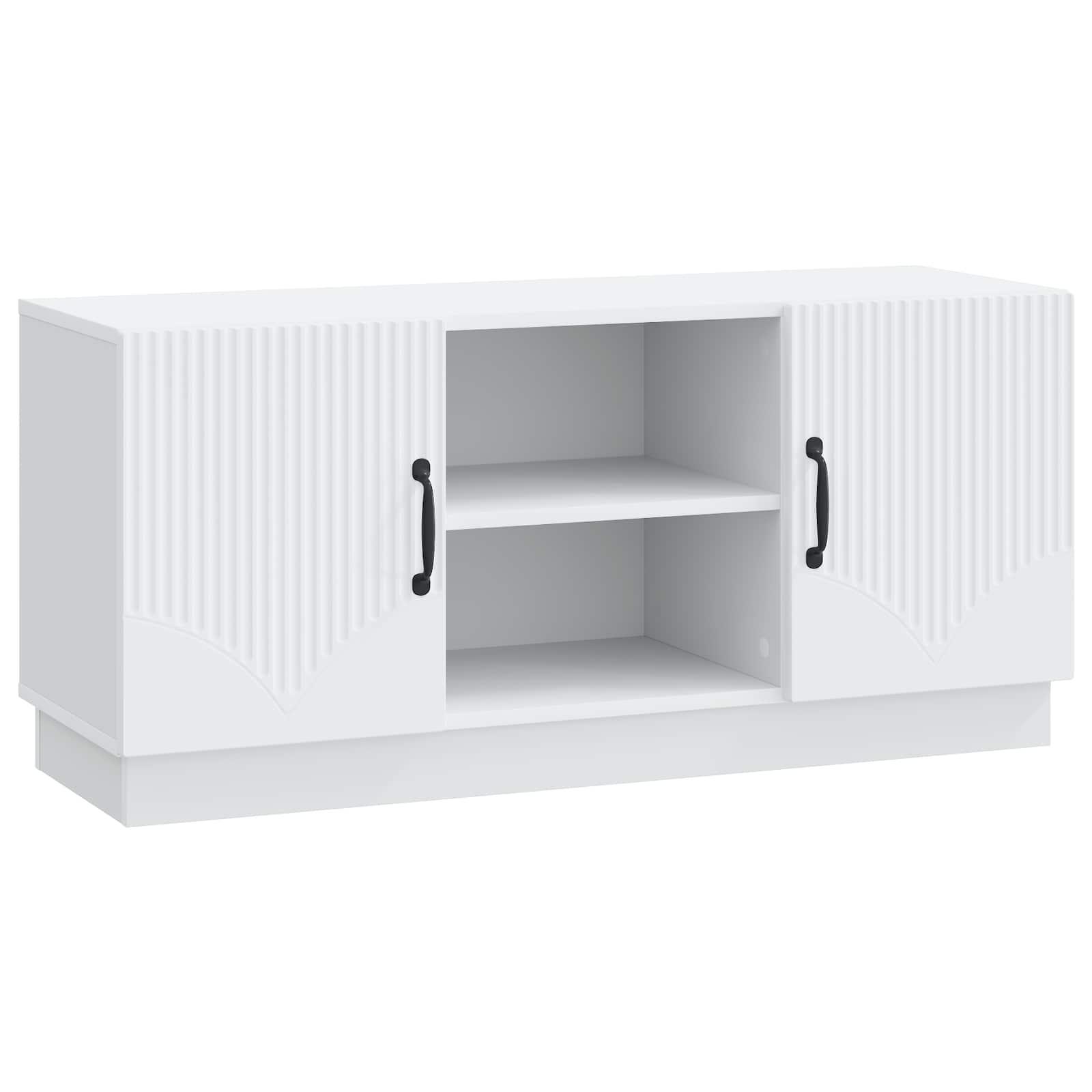TV-bord hvid - 102 × 34,5 × 47 cm i konstrueret træ billede
