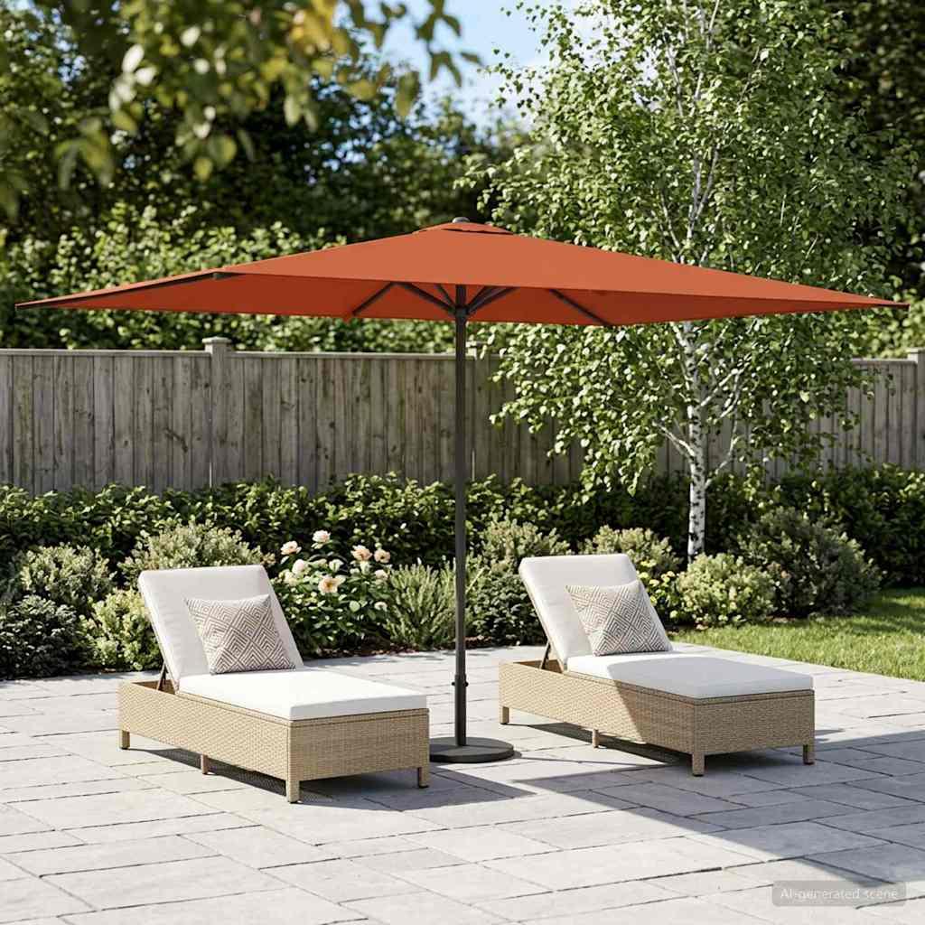 Haveparasol 200 x 300 cm Polyester Rektangulær Terrakotta billede