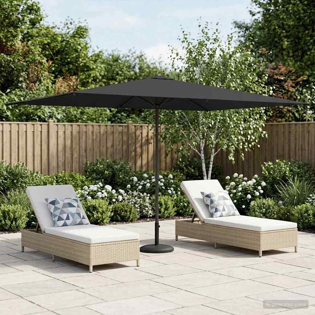 Haveparasol 200 x 300 cm Polyester Rektangulær Antracit billede