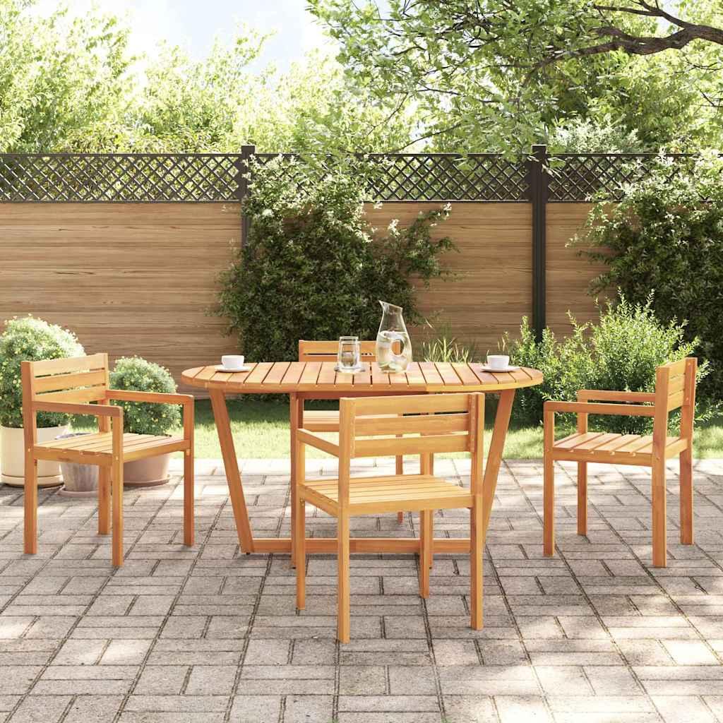 Havespisebord ovalt 150x90x75 cm massivt træ akacie billede