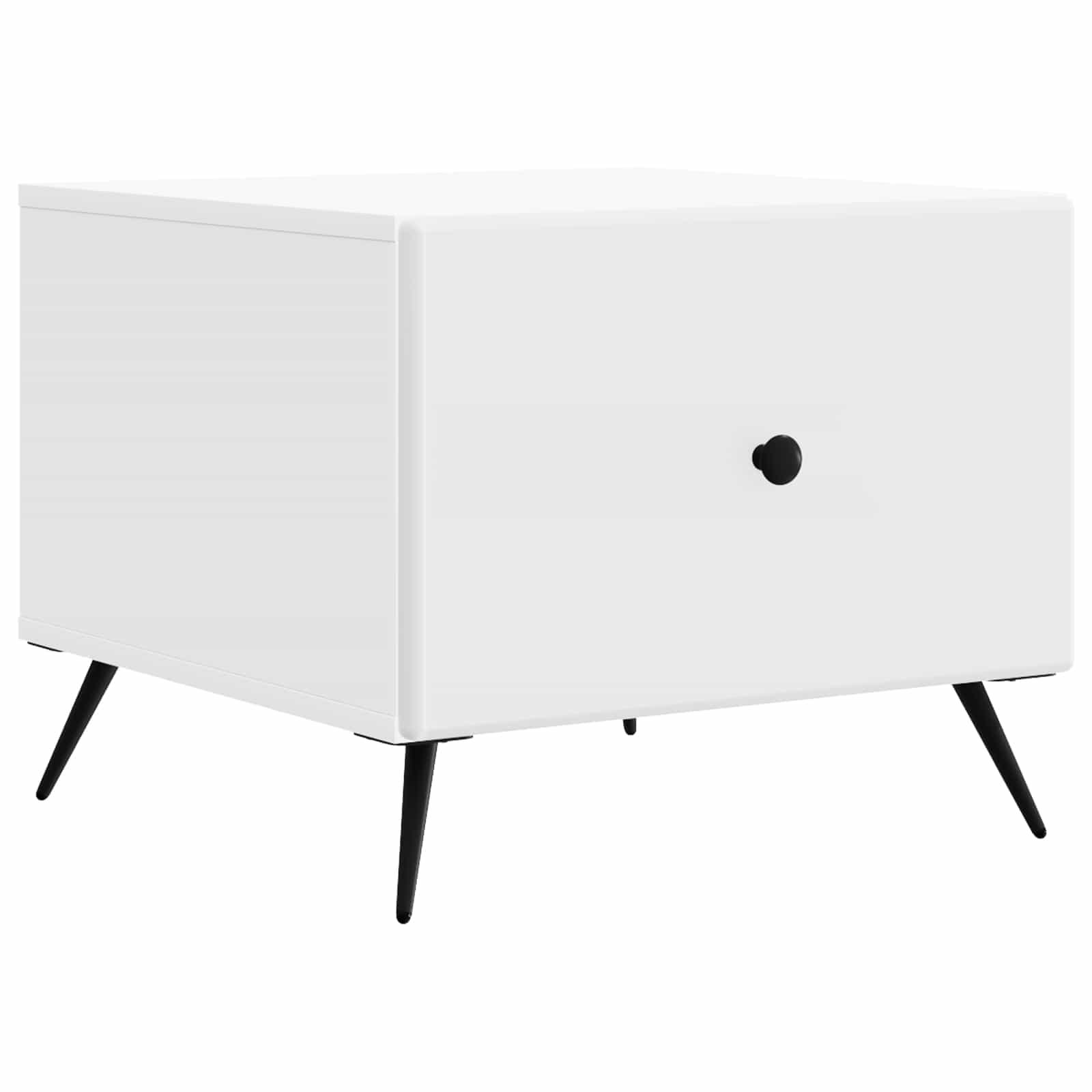 Sofabord med skuffe Hvid 49 x 50 x 40 cm Konstrueret træ billede