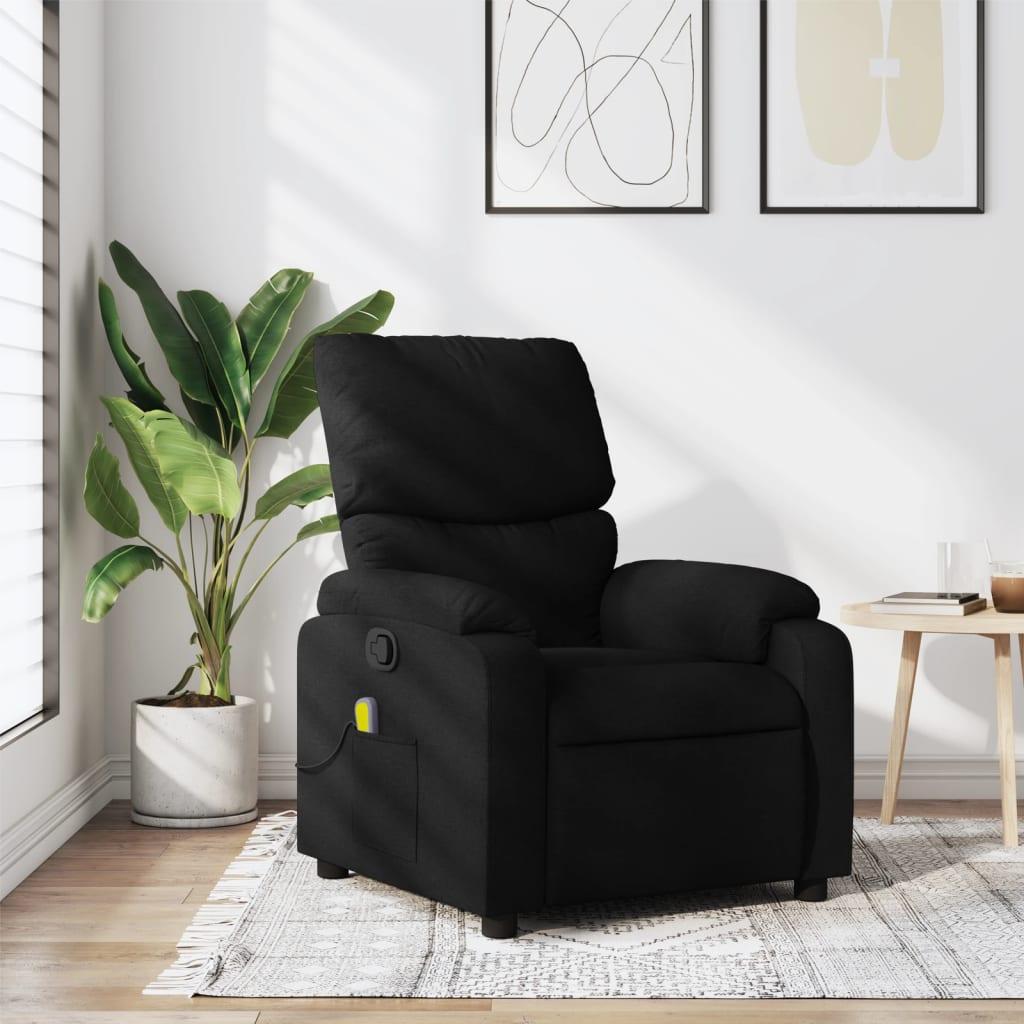 Massagestol sort stof billede