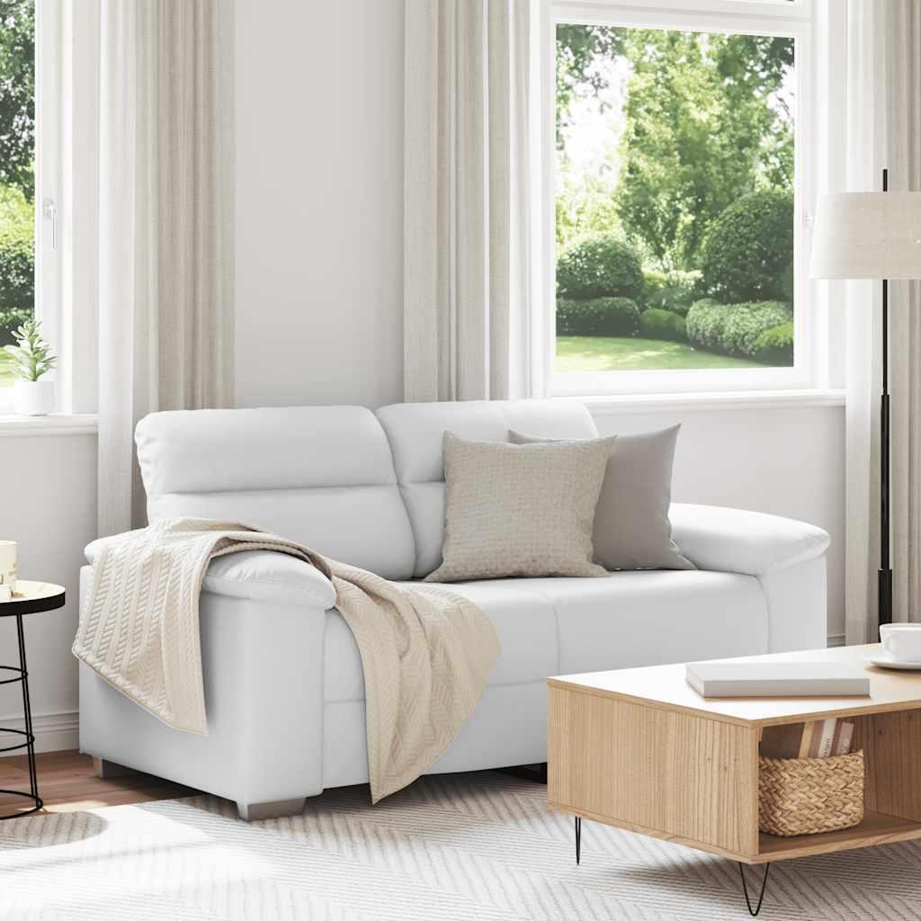2-personers sofa hvid 160x81x84 cm kunstlæder billede