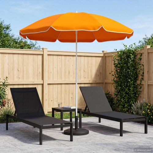 Haveparasol 207 cm i 170T polyester - orange, vippe- og højdejusterbar