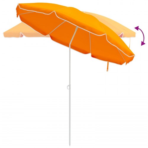 Haveparasol 207 cm i 170T polyester - orange, vippe- og højdejusterbar
