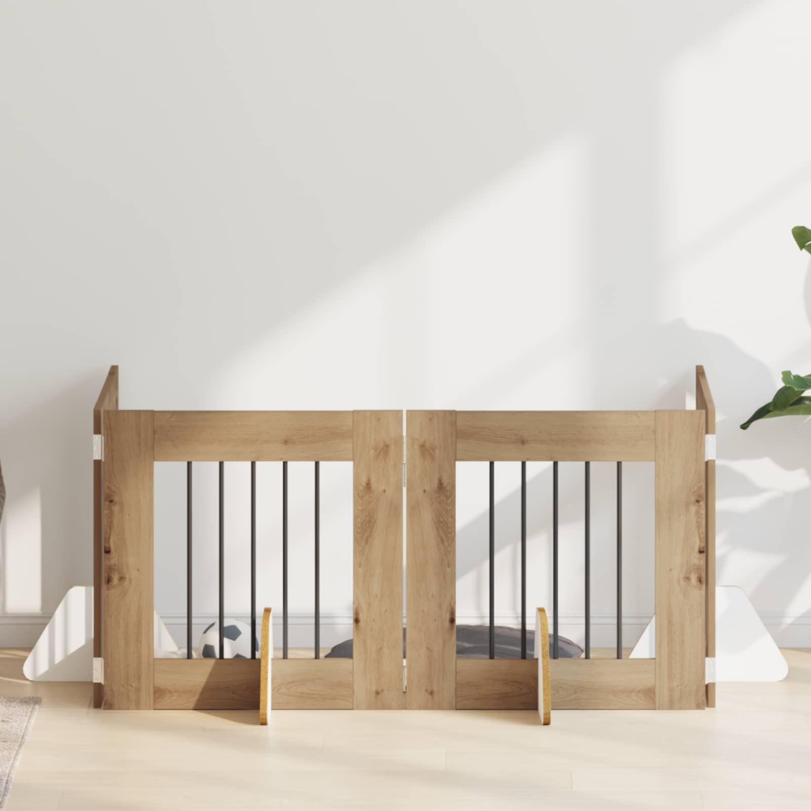 Hundehegn med stativer 4 stk Artisan-eg 60 x 60 cm billede