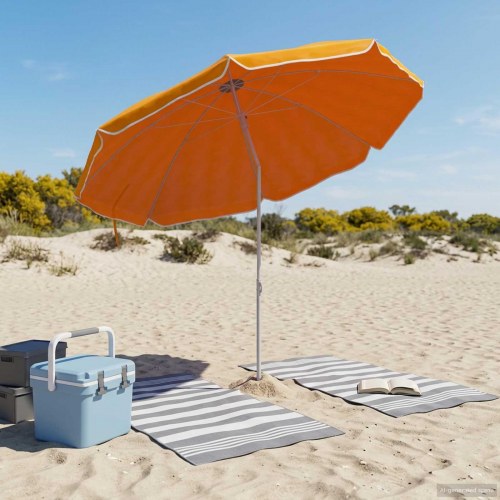 Haveparasol 160 cm i 170T polyester - orange, vippe- og højdejusterbar