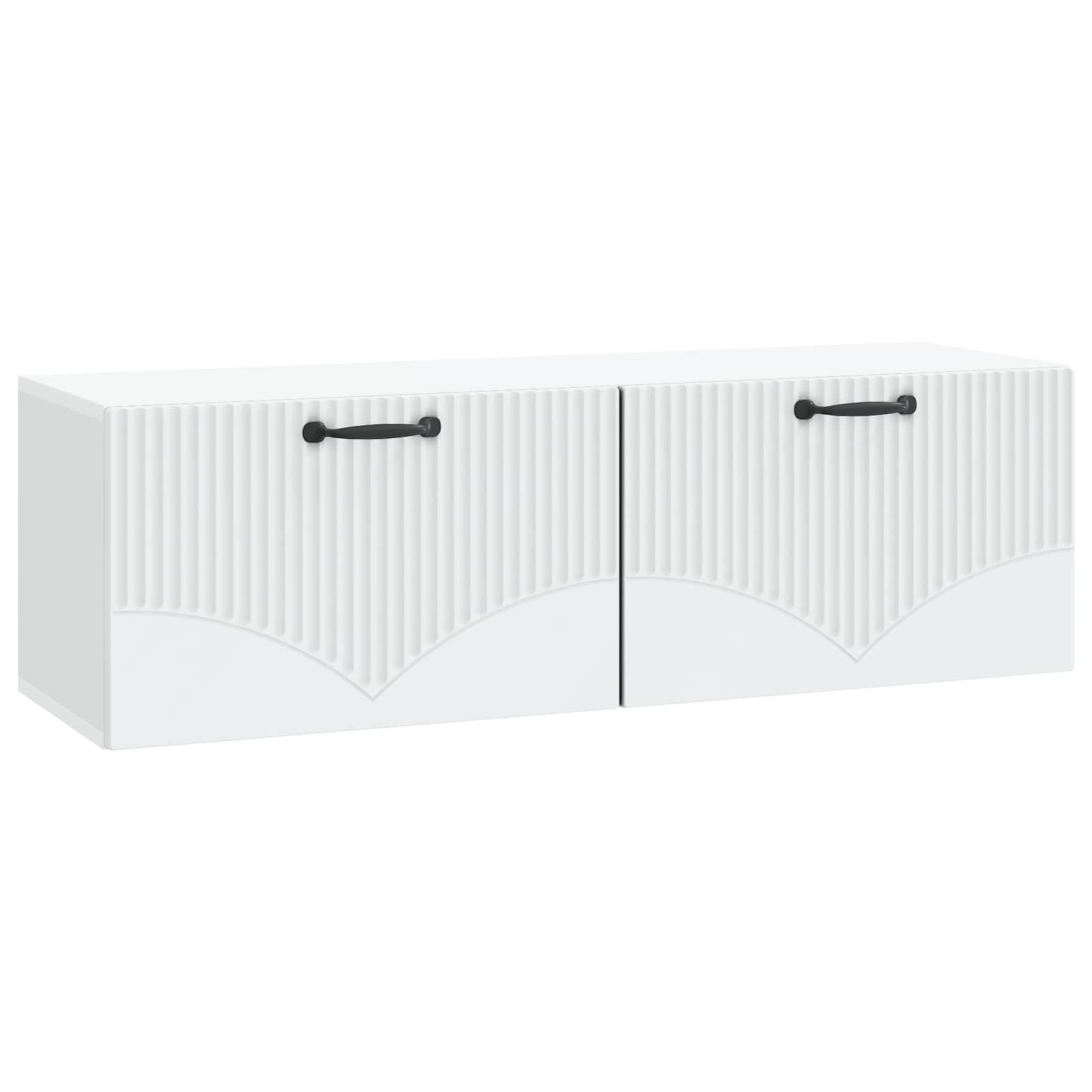 Væghængt TV-skab Hvid 98 x 31 x 30 cm Konstrueret træ billede