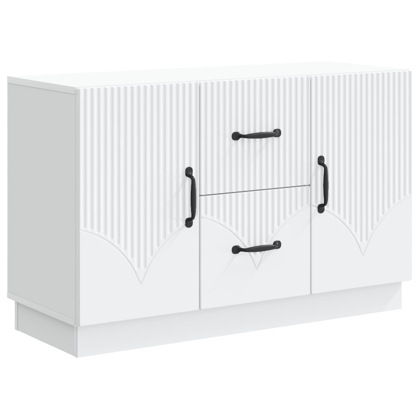 Sidebord med skuffe Hvid 89 x 34,5 x 57 cm Konstrueret træ billede