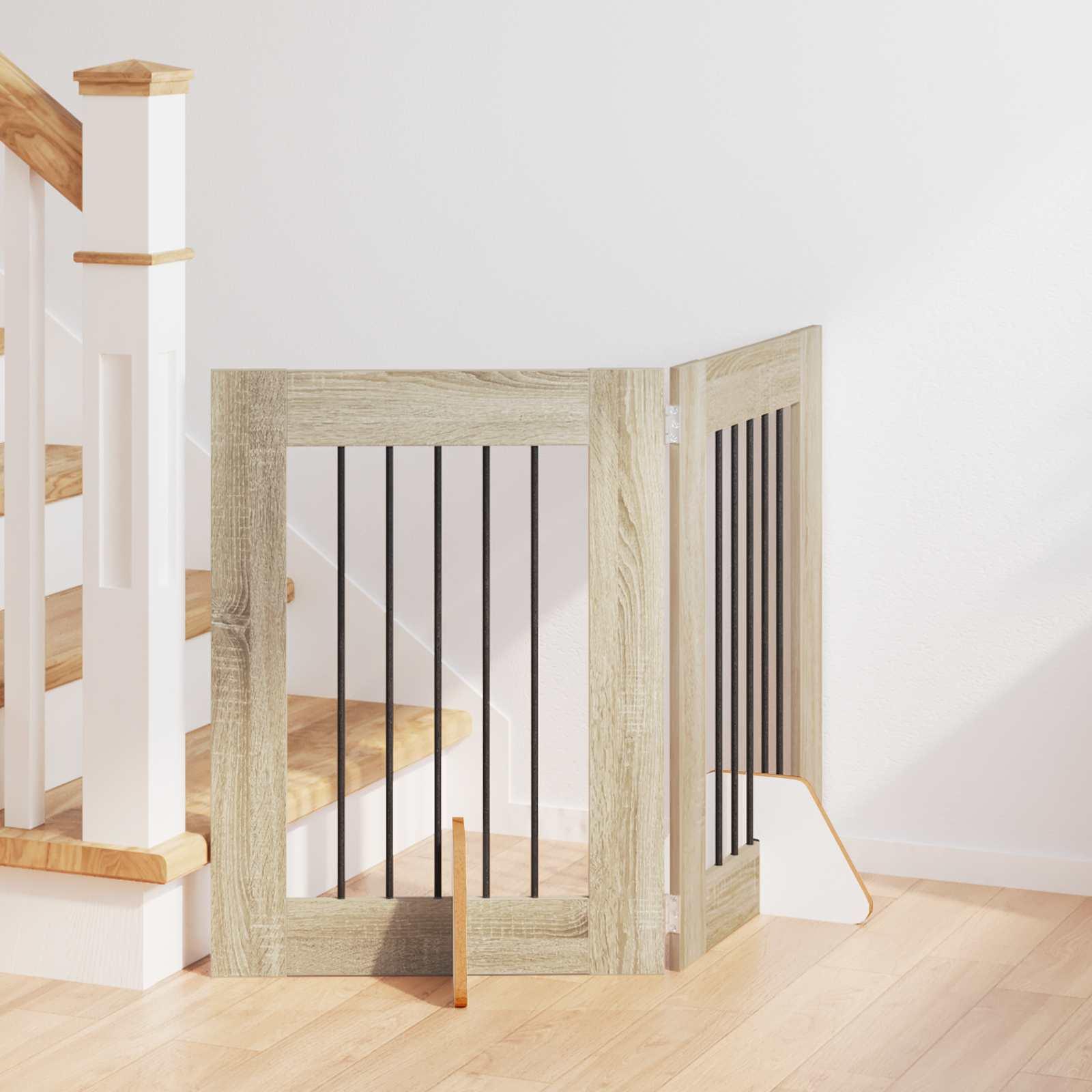 Hundehegn med stativer 2 stk Sonoma-eg 60 x 60 cm billede