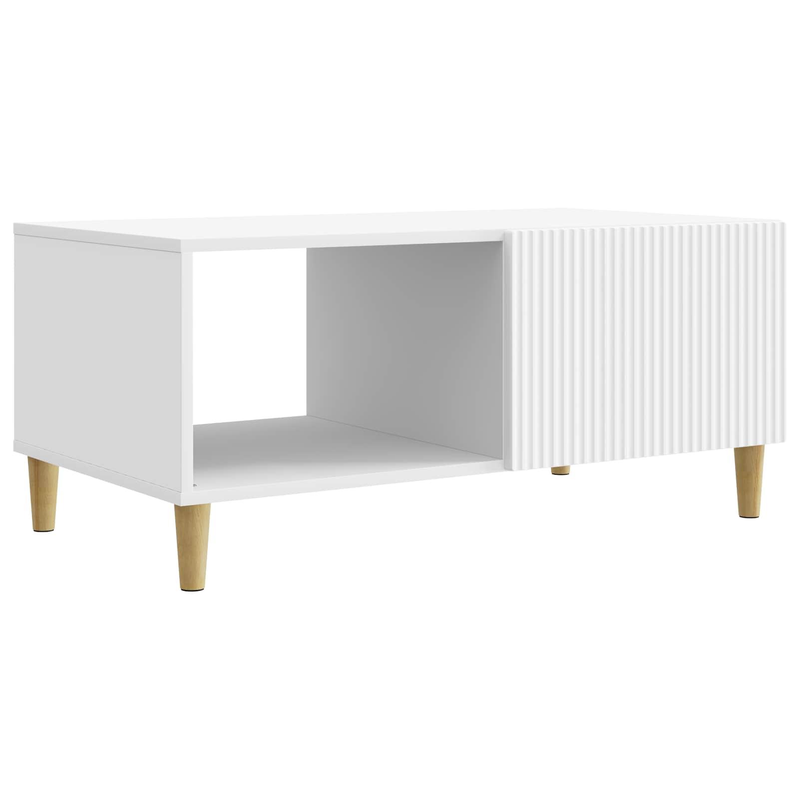 Sofabord Hvid 90 x 50 x 40 cm Konstrueret træ billede