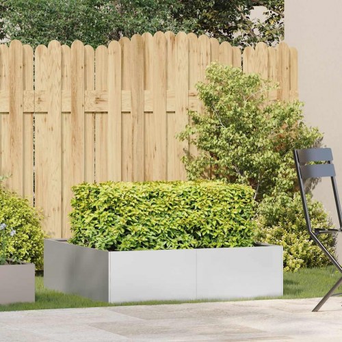Plantekasse 100×100×30 cm i rustfrit stål - højbed til have og terrasse