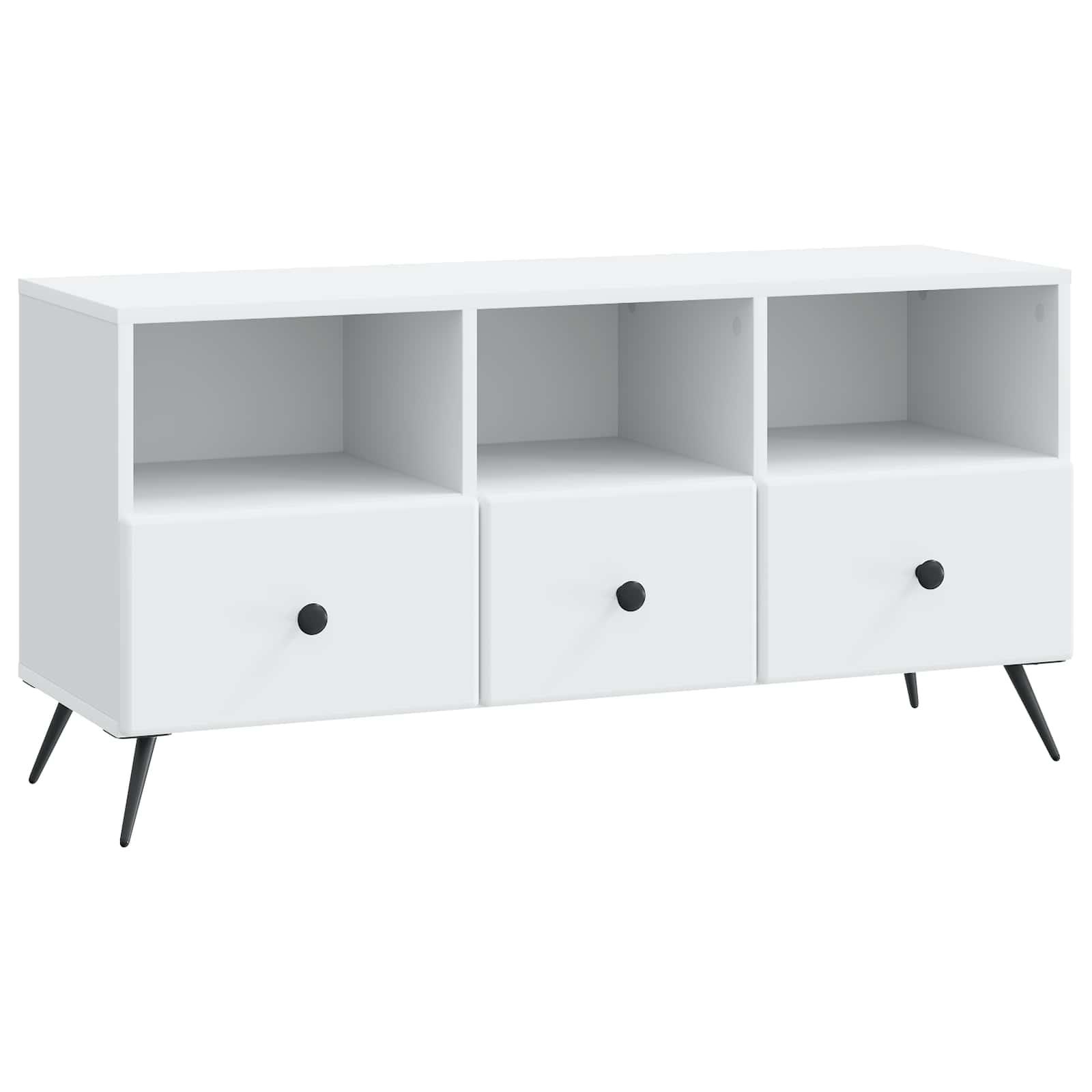 TV-skab med skuffe Hvid 102 x 34,5 x 50 cm Konstrueret træ billede